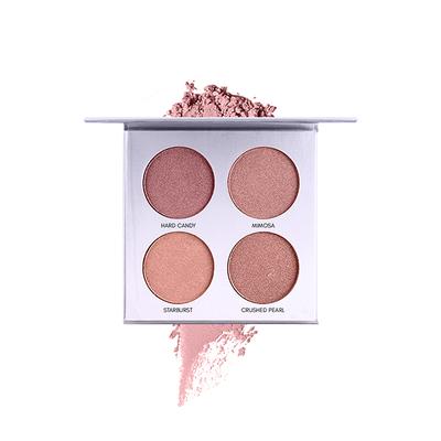 Miss Rose 4 Color Shimmer Brick Highlighter Palette 7003 - 024I 04 30 gm - Face Palettes