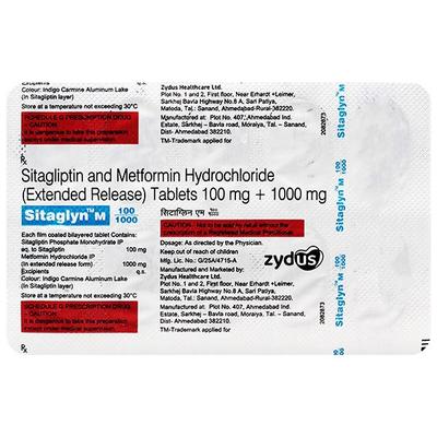 SITAGLYN M 100/1000 Tablet 10's - Diabetes-Ant
