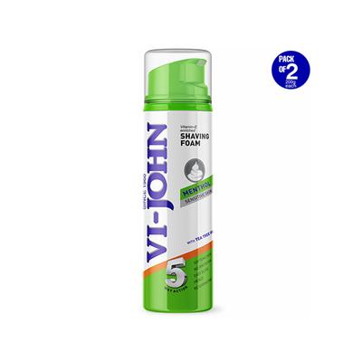 Vi-John Shaving Foam - Menthol - Pack of 2 x 200 ml - Shaving Foams