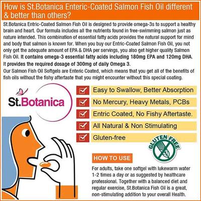 St.Botanica Enteric Coated Salmon Fish Oil Omega 3 Softgel 60's - Omega Fish Oil Fatty Acids