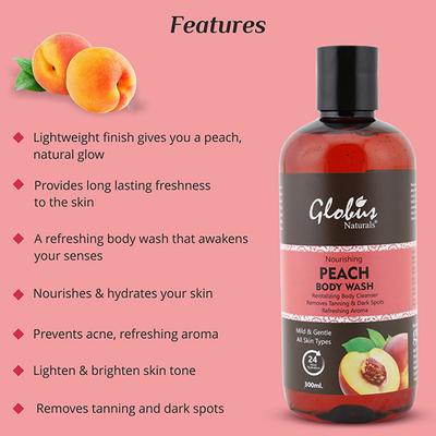 Globus Naturals Refreshing Peach Body Wash 300 ml - Shower Gels & Body Wash