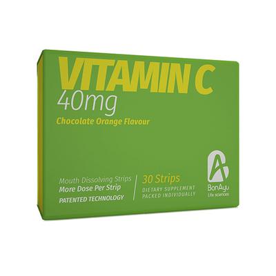 BonAyu Vitamin C Mouth Dissolving Strips - Chocolate Orange 30's - Vitamin C