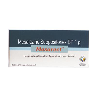 MESARECT 1g Suppositories 2x7's - Ulcerative Colitis/Bowel Inflammatory Disease-GIT