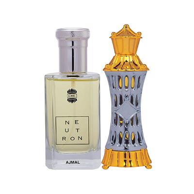 Ajmal Neutron EDP Citrus Fruity Perfume And Mizyaan Concentrated Perfume Oil Oriental Musky 114 ml - Perfumes (Edt/Edp)
