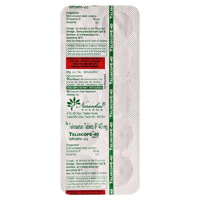TELISCOPE 40mg Tablet 10's - Hypertension-Ang