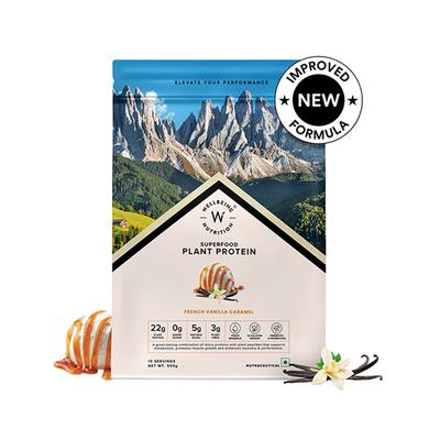 Wellbeing Nutrition Plant Protein Powder - French Vanilla Caramel 500 g - Protein Drink