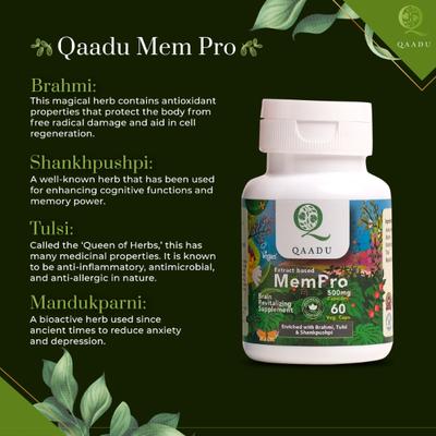 Qaadu Extract Based Mempro 500mg Capsule 60's - Speciality Medicines