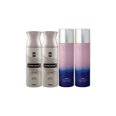Ajmal 2 Silver Shade And 2 Persuade Deodorants Pack of 4 200 ml - Deodorants/Roll-Ons