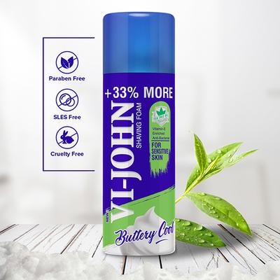 VI-John Shaving Foam for Sensitive Skin with Vitmin E and Anti-Bacterial 400gm each -Shaving Foam for Men 2's - Shaving Foams