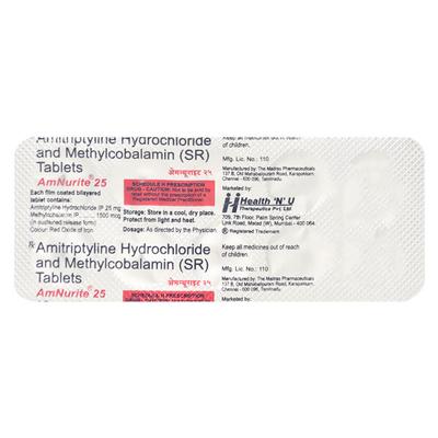 Amnurite 25mg Tablet 10'S - Depression-Ant
