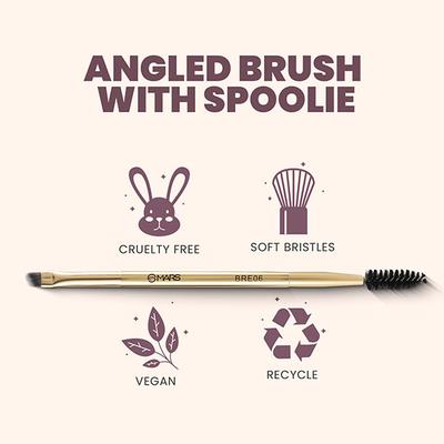 Mars Artist Arsenal Angled Brush with Spoolie and Precise Synthetic Bristles 1's - Eye Brush
