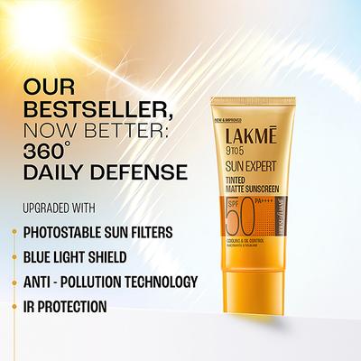 Lakme Tinted Sunscreen SPF 50 PA +++ UVA/B Protection, for All Dry, Oily, Normal Skin 50 ml - Face Sunscreen