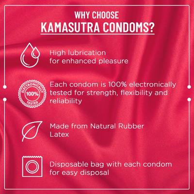 Kamasutra Flavoured Dotted Condoms - Strawberry Pleasure 10's - Plain/Flavoured Condoms