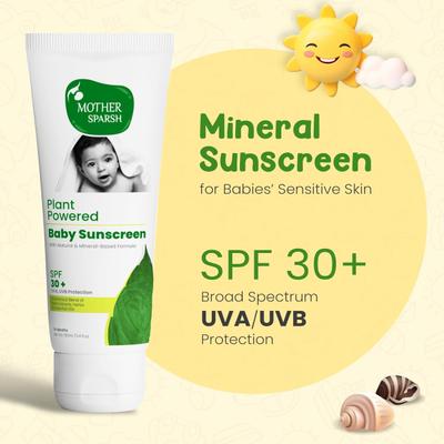 Mother Sparsh Natural Baby Sunscreen Lotion With Spf 30+ For Uva & Uvb Protection 100 ml - Face Sunscreen
