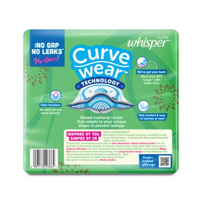 Whisper Ultra Hygiene + Comfort with Soft Wings Sanitary Pads (XL+) 50's - Sanitary Napkins