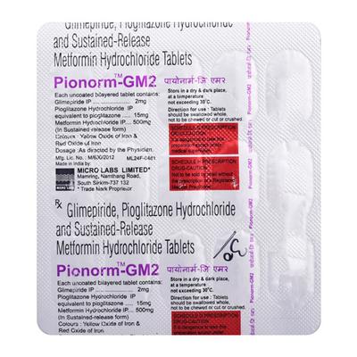 PIONORM GM 2 Tablet 15's - Diabetes-Ant