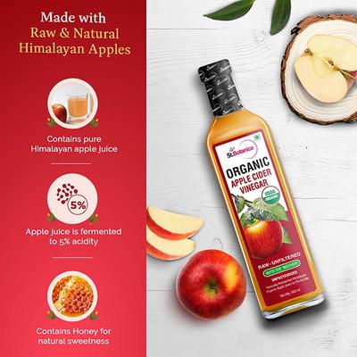 St.Botanica USDA Organic Apple Cider Vinegar With The Mother - Raw, Unfiltered, UnPasteurized - Apple Cider Vinegars