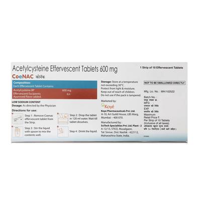 CoeNAC Sugar Free Orange Flavor Effervescent Tablet 10'S - Cough And Cold-Cou