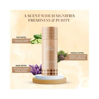 Just Herbs Long Lasting & Refreshing Deodrant for Men, Salt & Sand 150 ml - Men Deodorants/Roll-Ons