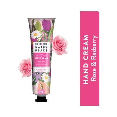 Find Your Happy Place Wrapped In Your Arms Scented Hand Cream Blush Rose & Raspberry 30 gm - Lotions & Creams