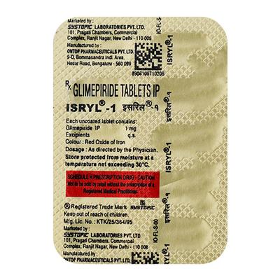 Isryl 1mg Tablet 10'S - Diabetes-Ant
