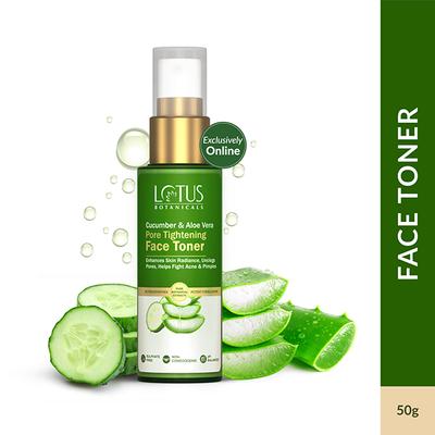 Lotus Botanicals Cucumber & Aloe Vera Pore Tightening Face Toner, For All Skin Types 50 ml - Toners