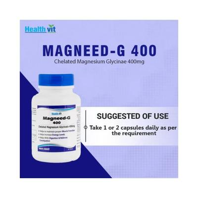 Healthvit High Absorption Magneed-G 400 Chelated Magnesium Glycinate 400mg- Tablets 60's - Calcium And Minerals