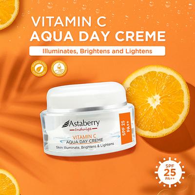 Astaberry Indulge Vitamin C Aqua Day Creme for Skin Illuminate - Brightens & Lightens 50 gm - Face Moisturizers