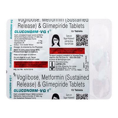 Gluconorm VG 1mg Tablet 15'S - Diabetes-Ant