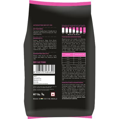 Let's Bite Active Kitten Dry Cat Food 1kg (Buy 1 Get 1 Free) 1's - Petfood