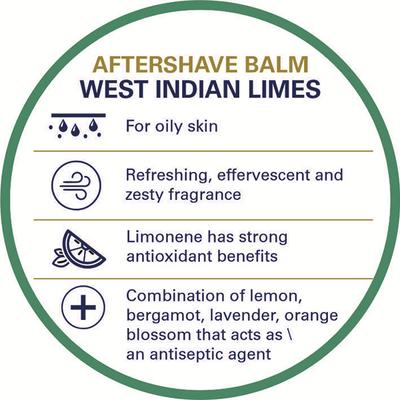 Truefitt and Hill West Indian Limes Aftershave Balm Essential Grooming Collection Best For Oily Skin 100 ml - Pre & Post Shaves