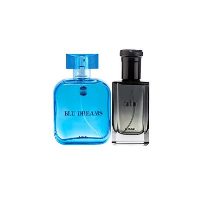 Ajmal Blu Dreams EDP Citurs Fruity Perfume And Carbon EDP Citrus Spicy Perfume 200 ml - Men Perfumes (Edt/Edp)