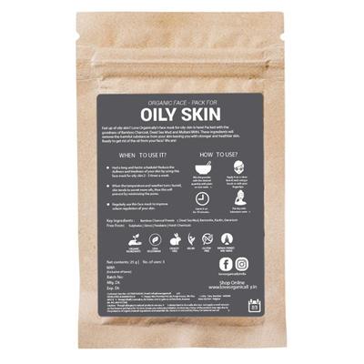 Love Organically Oily Skin Organic Face Pack Powder - Dead Sea Mud + Bamboo Charcoal 25 gm - Face Packs