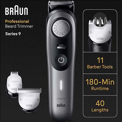 Braun Professional Beard Trimmer 9, BT9420 for Men From Gillette, 180-Min Runtime and Cordless 600 gm - Grooming Kits