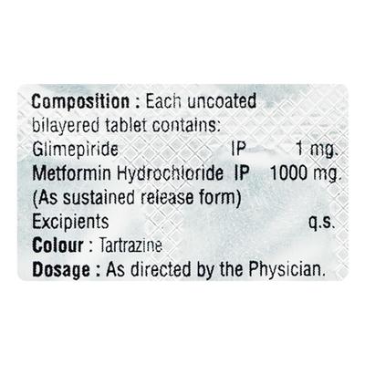 GLIMED MF 1/1000 SR Tablet 10's - Diabetes-Ant