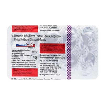 Riomet Trio 2mg Tablet 10'S - Diabetes-Ant