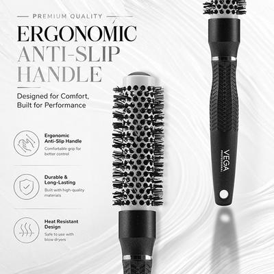 Vega Professional Ceramix Shine Blow Dry Round Hair Brush 25Mm (Vpphb-01) - Hair Brushes