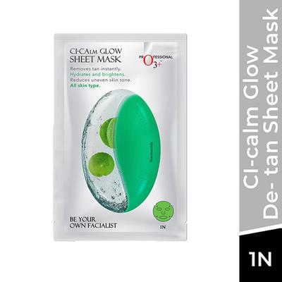 O3+ Ci-Calm Glow Sensitive Skin Sheet Mask with Ceramide for Barrier Repair & Anti Redness 30 gm - Sheet Masks