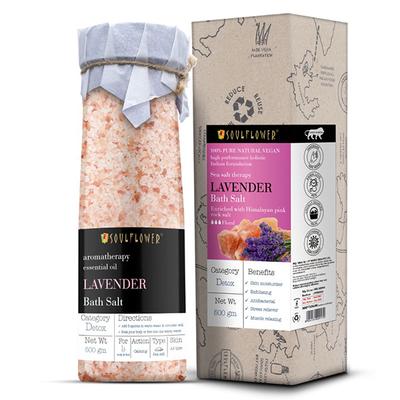 Soulflower Lavender Himalayan Pink Rock Aroma Bath Salt 500 gm - Bath Salts