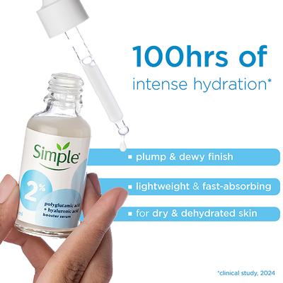 Simple 2% Hyaluronic Acid + Polyglutamic Acid Booster Serum 30 ml - Face Serum