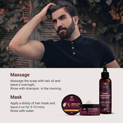 Bombay Shaving Company Onion & Egg Hair Mask & Onion & Bringraj Hair Growth Oil 1's - Hair Oils