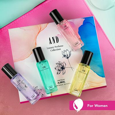 AND EDP Gift Set for Women- 4 x 20 ml - Long-Lasting Fragrance, Luxury Perfume Collection 4's - Women Perfumes (Edt/Edp)