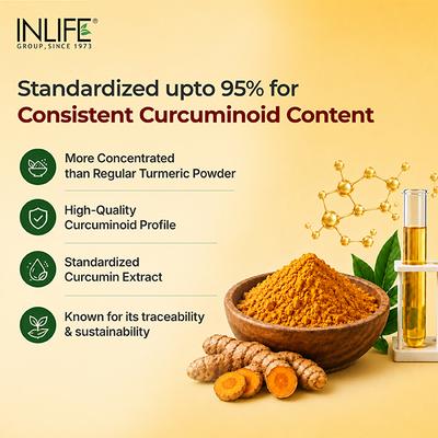 INLIFE Curcumin 95 Advanced 500 mg Vegetarian Capsule 60's - Herbal Dietary Supplement