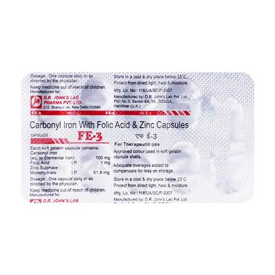 FE 3 Capsule 10'S - Iron Supplement/Anaemia-Vma