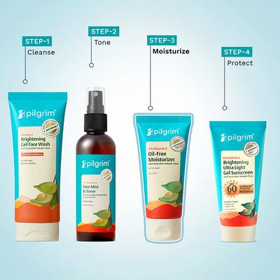 Pilgrim 2% Vitamin C OIL-FREE MOISTURIZER with Kakadu Plum & Lime Pearl for brighter skin 50 gm - Face Moisturizers