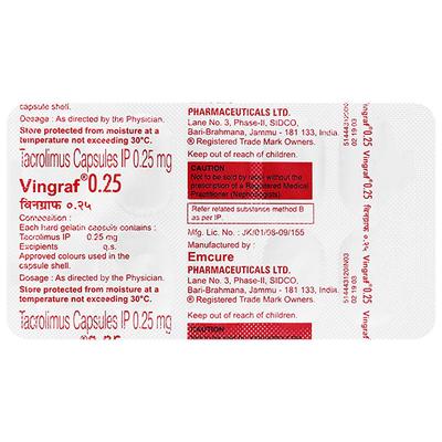 VINGRAF 0.25 Capsule 10's - Auto Immune Disease-Imm