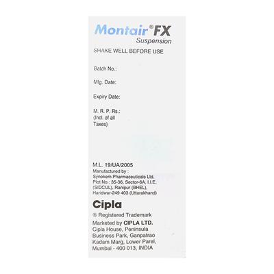 MONTAIR FX MANGO FLAVOUR Suspension 60ml - Allergies-Ant
