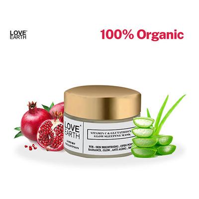 Love Earth Vitamin C And Glutathione Glow Sleeping Mask With Pure Vitamin C & Aloe Vera 50 gm - Lotions & Creams