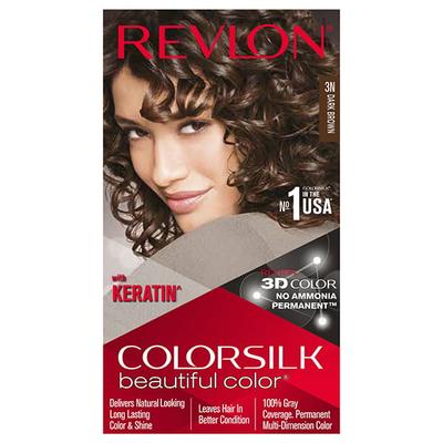 Revlon Colorsilk Hair Color With Keratin 3D Color No Ammonia- Dark Brown 3N (40ml+40ml+11.8ml) 1's - Crème
