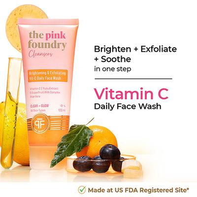 The Pink Foundry - Brightening & Exfoliating Vit-C Daily Face Wash 100 ml - Face Wash & Cleansers